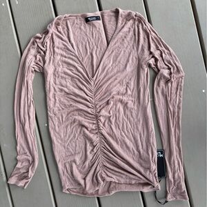 Michael Lauren Dusty Rose Ribbed Top